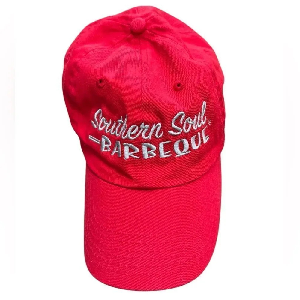 Souther Soul Barbeque St. Simon's Island Georgia Baseball Hat in Red
